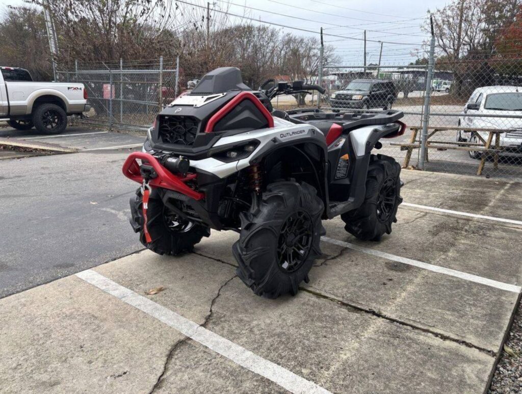2025 CAN AM OUTLANDER X MR 1000R HYPER SILVER LEGION RED FOR $107 BW!